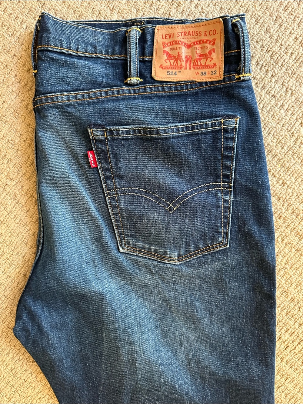 Levi's Men's Dark Blue 514 Slim Straight Jeans